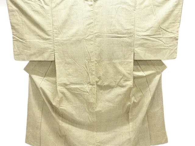 JAPANESE KIMONO / ANTIQUE WATANOSHI KIMONO FOR SUMMER CHECKERED / STRI